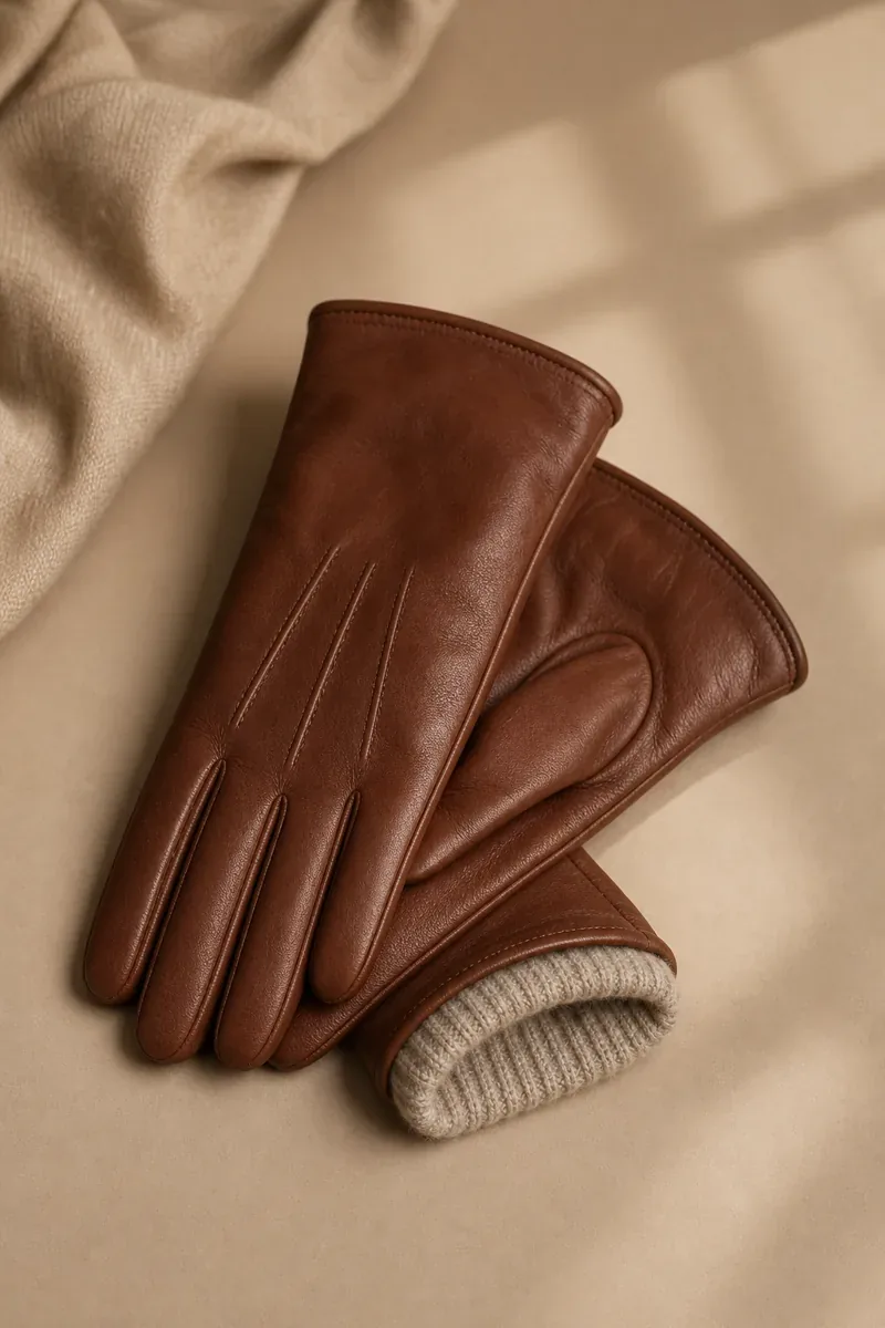 Cashmere-Lined Leather Gloves