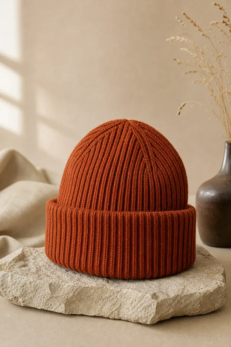 Ribbed Merino Beanie