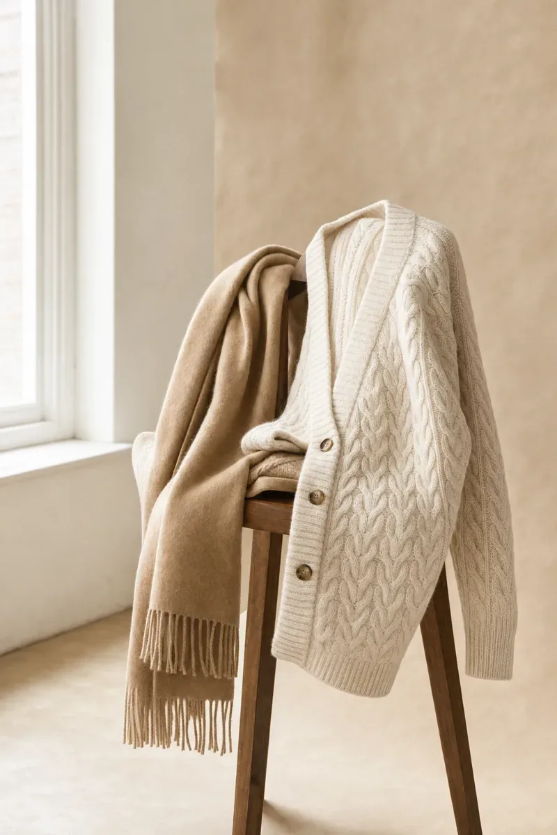Cream cable and camel