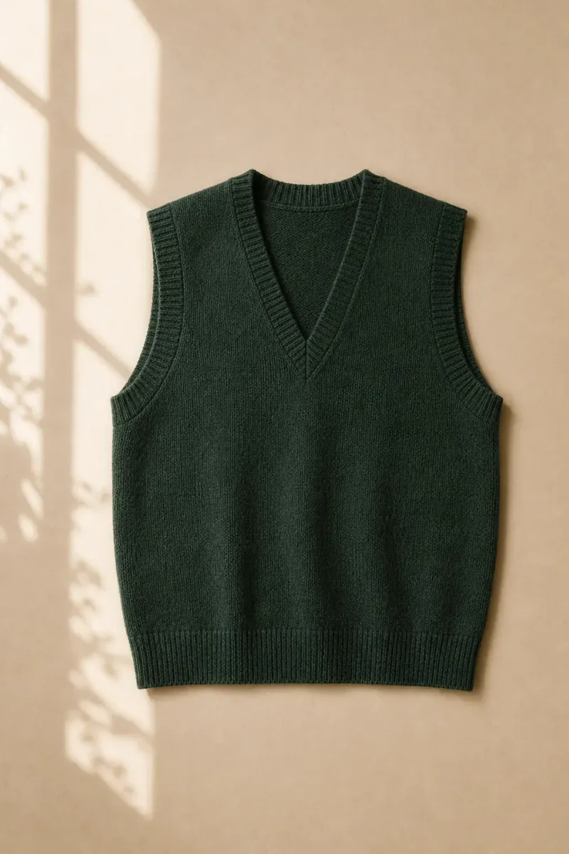 Moss Stitch Wool Vest