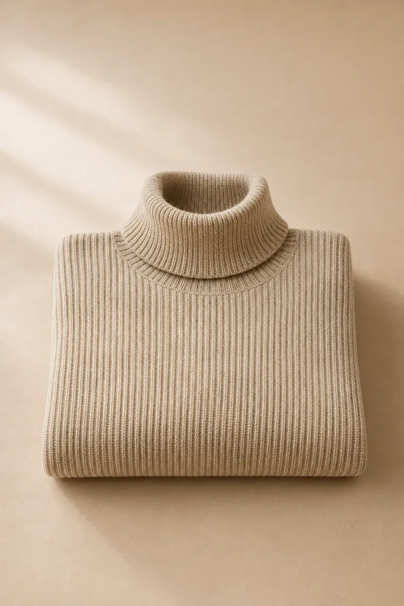 Ribbed Merino Turtleneck