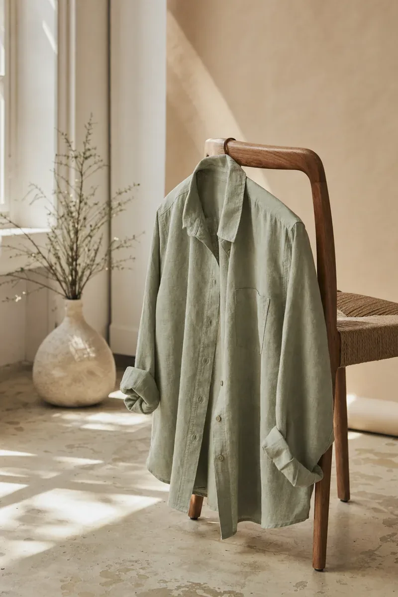 Washed linen, sunlit