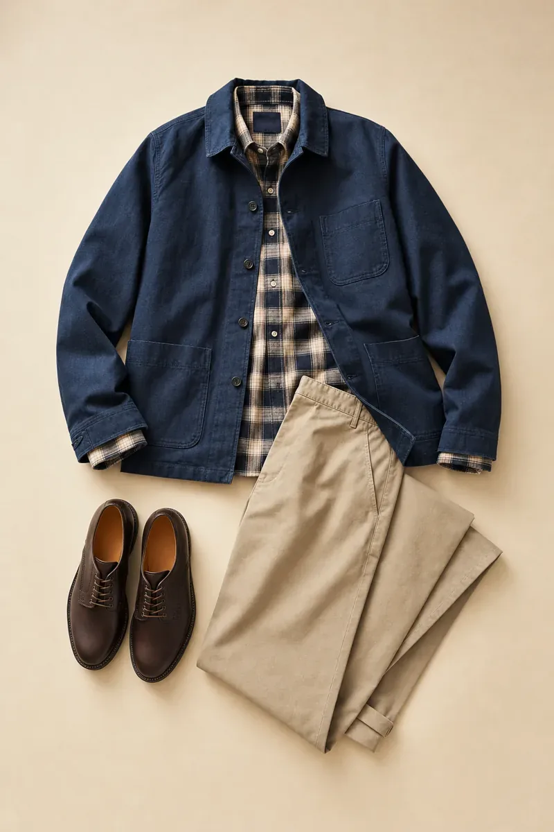 Indigo and check